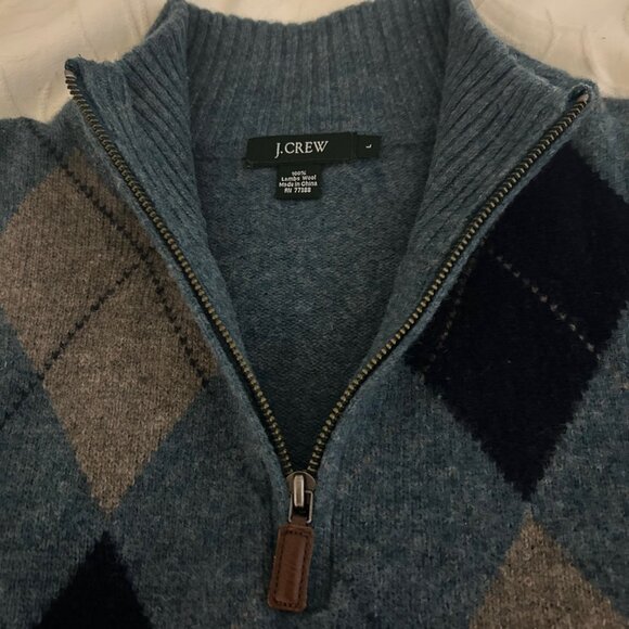 J. Crew 100% Wool Quarter Zip Large Sweater - Picture 2 of 2